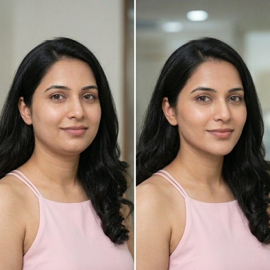 Face contouring transformation result